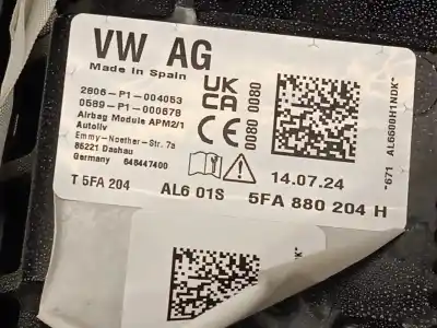 Автозапчастина б/у комплект подушки безпеки для cupra leon (kl1) 1.5 tsi посилання на oem iam 5fg857003nwxy 5fa880204h 5ff880201f