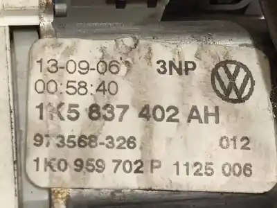 Автозапчастина б/у регулятор переднього правого скла для volkswagen jetta (1k2) 1.9 tdi посилання на oem iam 1k5837402ah 1k0959792l 