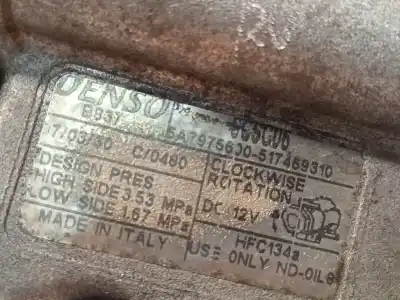 Second-hand car spare part air conditioning compressor for lancia ypsilon (843_) 1.3 d multijet (843.axe11, 843.axe1a) oem iam references 517469310 5a7975600 