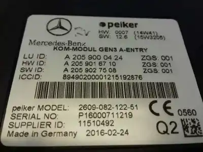 Автозапчастина б/у електронний модуль для mercedes-benz clase cla (w117) cla 220 cdi (117.303) посилання на oem iam a2059000424  2059000424
