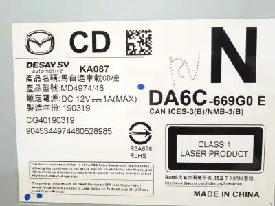 Автозапчасти б/у аудиосистема / радио cd за mazda cx-3 (dk) 2.0 skyactiv-g ссылки oem iam da6c669g0e  