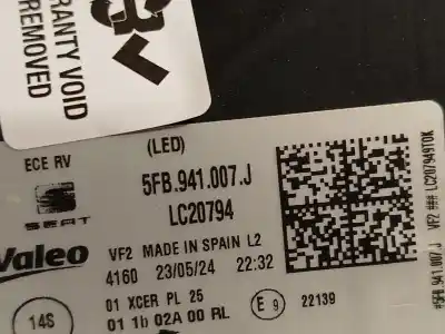 Автозапчастина б/у ліва фара для seat leon (kl1) 1.0 tsi mild hybrid посилання на oem iam 5fb941007j lc20794 5fb941773