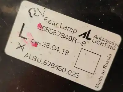 Second-hand car spare part left tailgate light for renault captur i (j5_, h5_) 0.9 tce 90 oem iam references 265557849r  