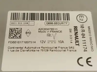 Second-hand car spare part gps navigation system for renault captur i (j5_, h5_) 0.9 tce 90 oem iam references 281151559r a2c85678511 