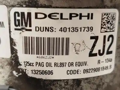 Автозапчастина б/у компресор кондиционера для opel astra j (p10) 1.7 cdti (68) посилання на oem iam 13250606 401351739 