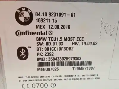 Second-hand car spare part electronic module for bmw x5 (e70) xdrive 40 d oem iam references 84109231091  