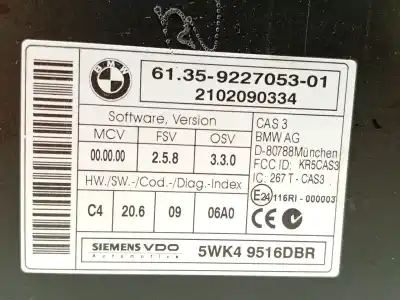 Second-hand car spare part electronic module for bmw x5 (e70) xdrive 40 d oem iam references 61359227053 5wk49516dbr 