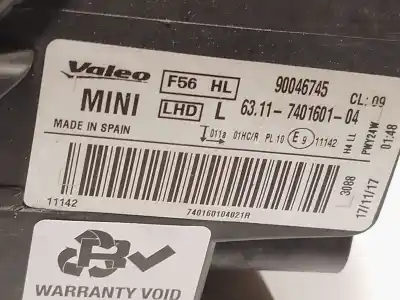 İkinci el araba yedek parçası sol far için mini mini (f55) one d oem iam referansları 63117401601 90046745 