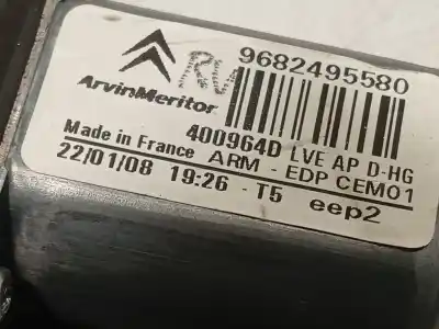 Second-hand car spare part passenger side right window regulator for citroen c4 picasso i monospace (ud_) 1.6 hdi oem iam references 9682495580 400964d 