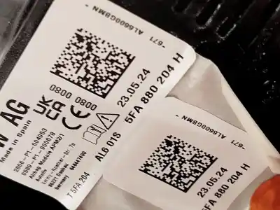 Автозапчасти б/у комплект подушки безопасности за seat leon (kl1) 1.0 tsi mild hybrid ссылки oem iam 5fb857003q4pk 5fa880201bd 5fa880204h