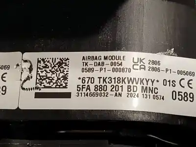 Автозапчасти б/у комплект подушки безопасности за seat leon (kl1) 1.0 tsi mild hybrid ссылки oem iam 5fb857003q4pk 5fa880201bd 5fa880204h