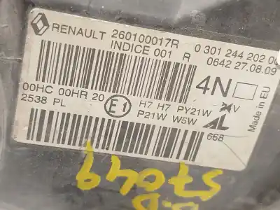 Second-hand car spare part right headlight for renault megane iii fastback (bz0/1_, b3_) 1.9 dci (bz0n, bz0j) oem iam references 260100017r 030124420200 