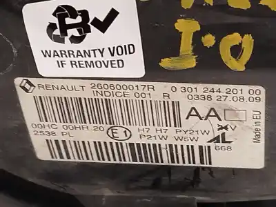 Pièce détachée automobile d'occasion feu gauche pour renault megane iii fastback (bz0/1_, b3_) 1.9 dci (bz0n, bz0j) références oem iam 260600017r 030124420100 