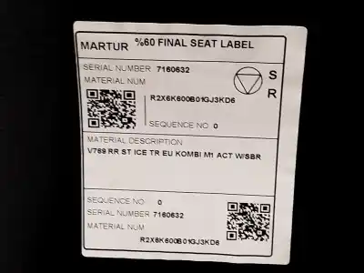 Peça sobressalente para automóvel em segunda mão conjunto de bancos por ford tourneo custom v362 autobús (f3) 1.0 ecoboost phev referências oem iam   