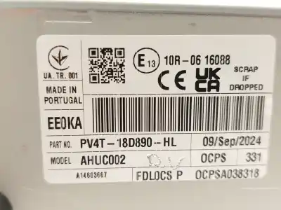 Автозапчасти б/у аудиосистема / радио cd за ford tourneo custom v362 autobús (f3) 1.0 ecoboost phev ссылки oem iam pv4t18d890hl  2781530