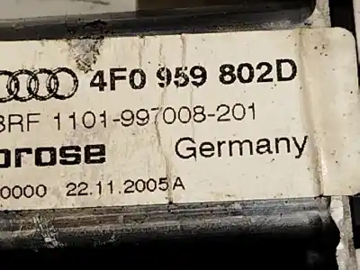 Second-hand car spare part passenger side right window regulator for audi a6 c6 (4f2) 2.0 tdi oem iam references 4f0837462c  4f0959802d