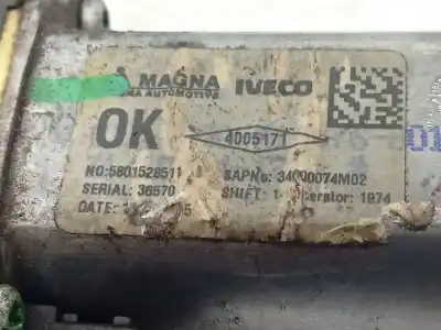 Second-hand car spare part passenger side right window regulator for iveco daily vi furgón 33s13, 35s13, 35c13 oem iam references 5801528511  580152851100