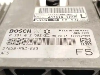 Автозапчастина б/у ебу контролер двигуна для honda accord vii (cl, cn) 2.2 i-ctdi (cn1) посилання на oem iam 37820rbde83 0281012582 