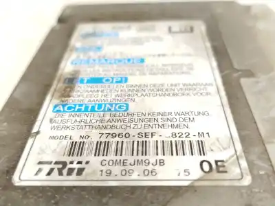 Автозапчастина б/у блок управління подушками безпеки для honda accord vii (cl, cn) 2.2 i-ctdi (cn1) посилання на oem iam 77960sef822m1  