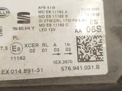 Автозапчасти б/у левая фара за seat ateca (kh7, khp) 1.5 tsi ссылки oem iam 576941031b 1ex014891 576941773
