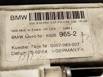 Second-hand car spare part rear left window regulator for bmw x3 (e83) 2.0 d oem iam references 6925965  67626925965