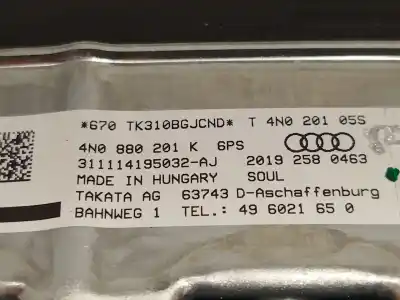 Peça sobressalente para automóvel em segunda mão kit airbag por audi e-tron (gen) 50 quattro referências oem iam 4kl85700124a 4n0880201k6ps 4ke880204d