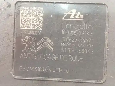 Second-hand car spare part abs for citroen c-elysee (dd_) 1.5 bluehdi 100 oem iam references 9822654880 10022012064 10091639133