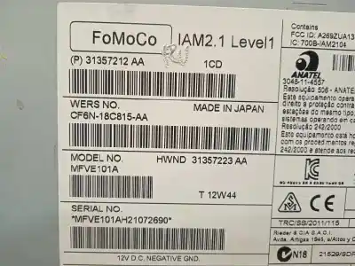 Tweedehands auto-onderdeel audiosysteem / radio-cd voor volvo v40 basis oem iam-referenties 31357212 cf6n18c815aa 36051008