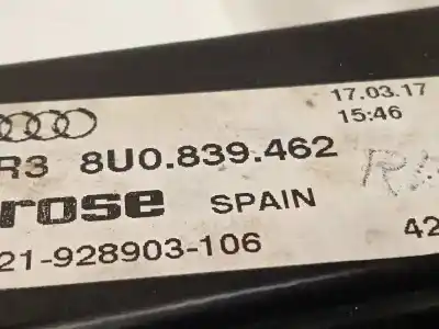 İkinci el araba yedek parçası arka sag cam regülatörü için audi q3 (8ug) 2.0 16v tfsi oem iam referansları 8u0839462 8k0959812a 