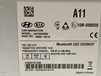 Second-hand car spare part gps navigation system for kia niro drive oem iam references 96550g5110  