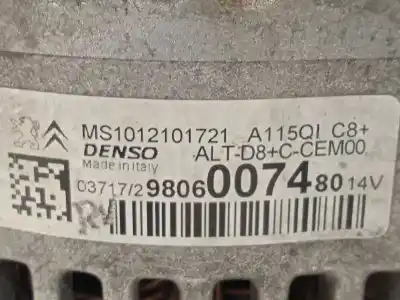 Gebrauchtes Autoersatzteil lichtmaschine zum peugeot 308 sw style oem-iam-referenzen 9806007480 ms1012101721 