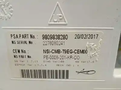 Pezzo di ricambio per auto di seconda mano pannello degli strumenti per peugeot 308 sw style riferimenti oem iam 9809838280  