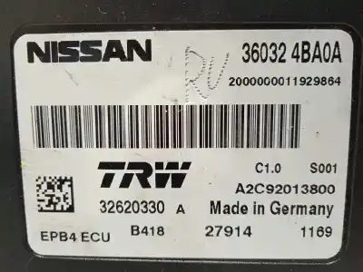 Pezzo di ricambio per auto di seconda mano centralina freno a mano di parcheggio per nissan x-trail (t32) 1.6 dci turbodiesel cat riferimenti oem iam 360324ba0a 360324ba1a a2c92013800