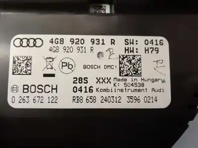 Peça sobressalente para automóvel em segunda mão quadrante por audi a7 sportback (4ga) 3.0 tdi quattro referências oem iam 4g8920931r 0263672122 