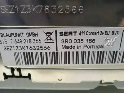 Recambio de automóvil de segunda mano de sistema audio / radio cd para seat exeo berlina (3r2) sport referencias oem iam 3r0035186  