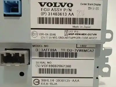 Peça sobressalente para automóvel em segunda mão display gps / multimídia por volvo v40 cross country momentum referências oem iam p31483613aa 31483613aa 