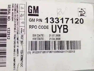 Gebrauchtes Autoersatzteil audiosystem / radio-cd zum opel insignia berlina cosmo oem-iam-referenzen 13317120  