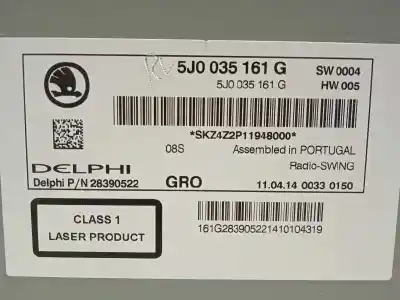 Автозапчасти б/у аудиосистема / радио cd за skoda fabia (5j2 ) ambition ссылки oem iam 5j0035161g  