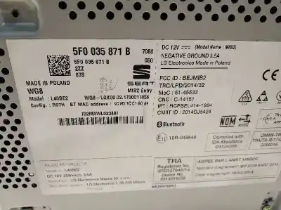 Tweedehands auto-onderdeel audiosysteem / radio-cd voor seat ibiza (6j5) stylance oem iam-referenties 5f0035871b  5f0035871b2zz