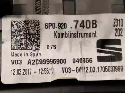 Peça sobressalente para automóvel em segunda mão quadrante por seat ibiza (6j5) stylance referências oem iam 6p0920740b 6p0920740c 