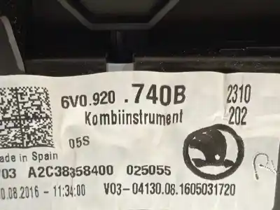 Second-hand car spare part dashboard for skoda fabia iii (nj3) 1.2 tsi oem iam references 6v0920740b a2c38358400 