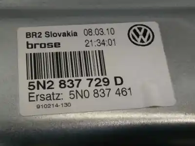 Pezzo di ricambio per auto di seconda mano alzacristalli anteriore sinistro per volkswagen tiguan (5n1) 2.0 tdi riferimenti oem iam 5n0837461 5n0959701d 