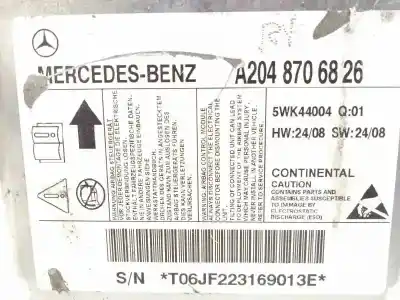 Автозапчастина б/у блок управління подушками безпеки для mercedes-benz clase c (w204) berlina c 220 cdi (204.008) посилання на oem iam a2048706826 a2048709426 5wk44004