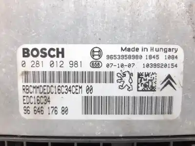 Second-hand car spare part ecu engine control for citroen c4 picasso lx plus oem iam references 0281012981  9664617680