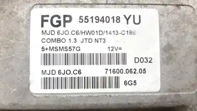 Автозапчасти б/у блок управления двигателем за opel combo familiar ссылки oem iam 55194018yu  mjd6j0c6