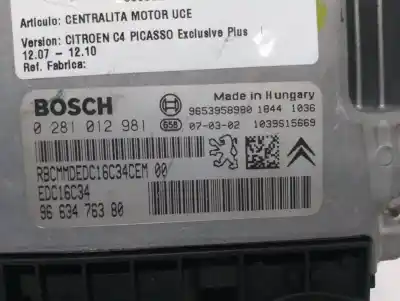 Автозапчасти б/у блок управления двигателем за citroen c4 picasso exclusive plus ссылки oem iam  9663476380 0281012981
