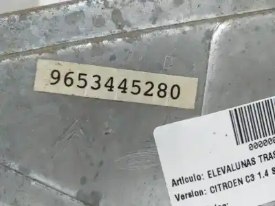 Second-hand car spare part rear right window regulator for citroen c3 pluriel 1.4 oem iam references   9653445280