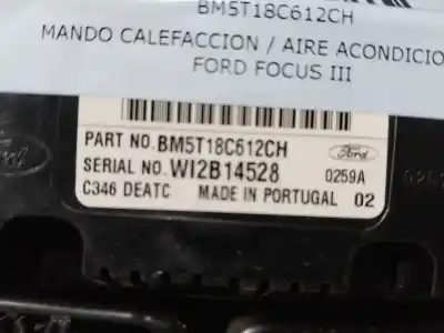 Peça sobressalente para automóvel em segunda mão comando de sofagem (chauffage / ar condicionado)  por ford focus iii 1.6 tdci referências oem iam bm5t18c612ch  