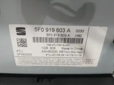 Second-hand car spare part multifunction display for seat leon (5f1) 1.6 tdi oem iam references 5f0919603a  