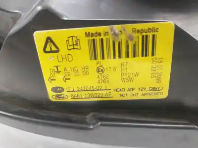 Pezzo di ricambio per auto di seconda mano faro anteriore sinistro per ford fiesta (ccn) * riferimenti oem iam 1fj24704502i  8a6113w029af